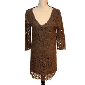Kosmika Brown Crochet Dress Sz-M